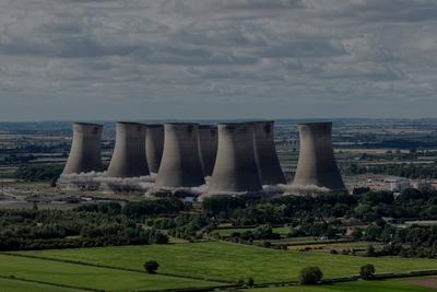 Cottam Power Station Cooling Tower Demolition-stock-foto