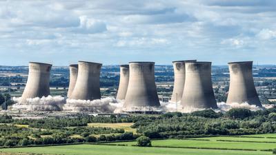 Cottam Power Station Cooling Tower Demolition-stock-foto