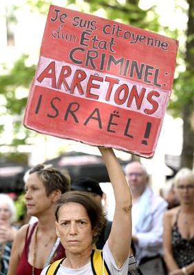Demonstration by the Belgian-Palestinian Association-stock-foto