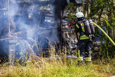 Gro?brand in Offenbach-stock-foto