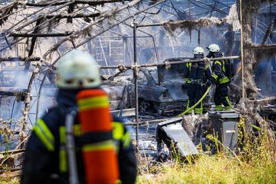 Gro?brand in Offenbach-stock-foto