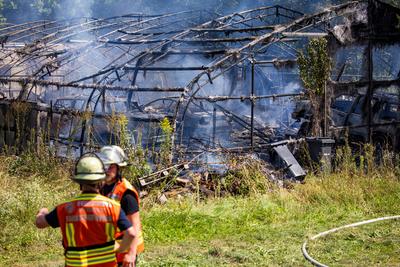 Gro?brand in Offenbach-stock-foto