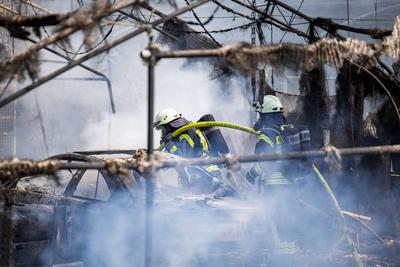 Gro?brand in Offenbach-stock-foto