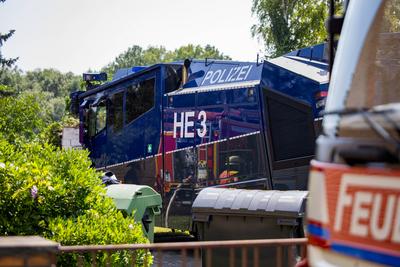 Gro?brand in Offenbach-stock-foto