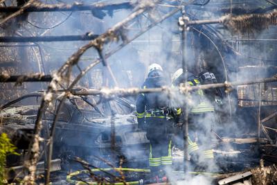 Gro?brand in Offenbach-stock-foto