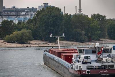 Badeverbot Rhein-stock-foto