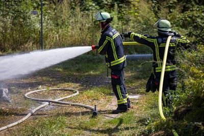 Gro?brand in Offenbach-stock-foto