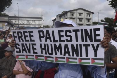 Sri Lanka United for Palestine protest-stock-foto