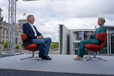 ARD-Hauptstadtstudio, Sommerinterview, Jan van Aken, Die Linke-stock-foto