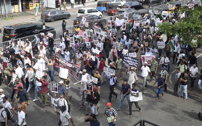 Sri Lanka United for Palestine protest-stock-foto