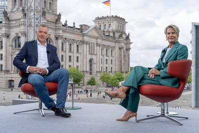 ARD-Hauptstadtstudio, Sommerinterview, Jan van Aken, Die Linke-stock-foto