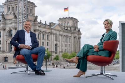 ARD-Hauptstadtstudio, Sommerinterview, Jan van Aken, Die Linke-stock-foto