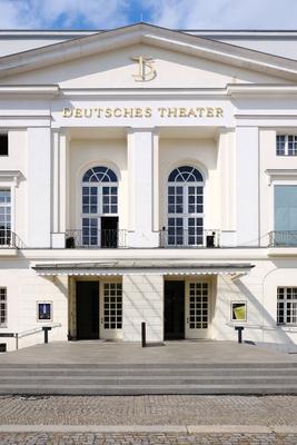 German Theater Berlin, Germany, August 19, 2021, entrance area of the Deutsches Theater, one of Germany s most prestigio-stock-foto