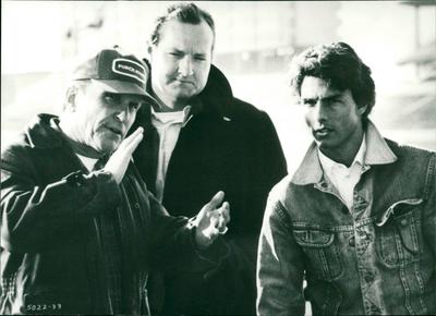 Tom Cruise, Randy Quaid und Robert Duvall in Tage des Donners (1990) Von rechts: Tom Cruise, Randy Quaid und Robert Duva-stock-foto