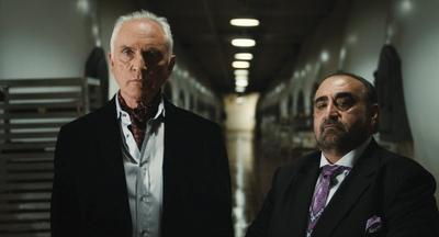 Film Still from Get Smart Terence Stamp Ken Davitian ? 2008 Warner Brothers Los Angeles CA PUBLICAT-stock-foto