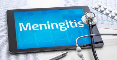 The word Meningitis on the display of a tablet-stock-foto
