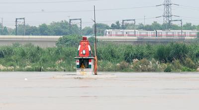 Yamuna Crosses Danger Mark In Delhi-stock-foto