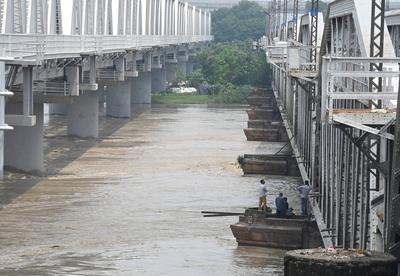 Yamuna Crosses Danger Mark In Delhi-stock-foto
