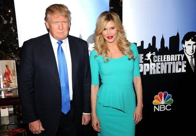Donald Trump and Brandi Glanville at The Celebrity Apprentice with Donald Trump and the most recently fired participants-stock-foto