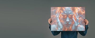 Epilepsy seizure, migraine headache attack, tumor, psychological pressure and stress, mind with burnout or trauma, human-stock-foto