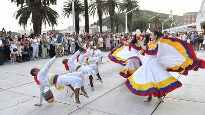 Split, Croatia, 190825. Opening ceremony of the 4th CIOFF International Folklore Festival. Photo: Josko Ponos / CROPIX C-stock-foto