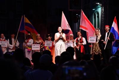 Split, Croatia, 190825. Opening ceremony of the 4th CIOFF International Folklore Festival. Photo: Josko Ponos / CROPIX C-stock-foto