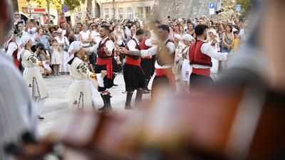 Split, Croatia, 190825. Opening ceremony of the 4th CIOFF International Folklore Festival. Photo: Josko Ponos / CROPIX C-stock-foto