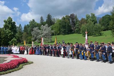 2025 - Kaisermesse in der Stadtpfarrkirche Bad Ischl und Geburtstagsfeier zum 195sten Geburtatag des Kaisers Franz Josef I. in der KAiservilla ebenfalls in BAd Ischl, am 18.08.2025.-stock-foto