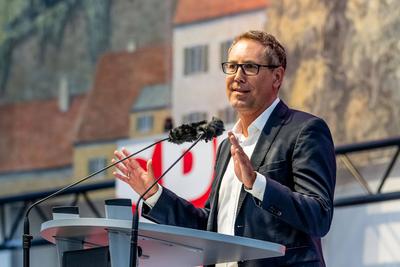 Politischer Dienstag auf dem Dachauer Volksfest, 19.08.2025.-stock-foto
