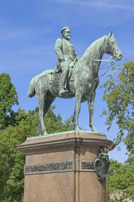 Reiterdenkmal Gro?herzog Ludwig IV, Friedensplatz, Darmstadt, Hessen, Deutschland *** Equestrian Monument Grand Duke Lud-stock-foto