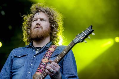 Mastodon Mastodon, the American metal band, performs a live concert at Bergenhus Festning in Bergen. Here musician Brent-stock-foto