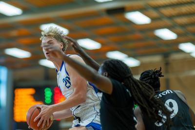 GER, MHP Riesen Ludwigsburg vs. HAKRO Merlins Crailsheim, easycredit BBL, Basketball, Bundesliga, Testspiel, Spielzeit 2025/2026, 21.08.2025-stock-foto