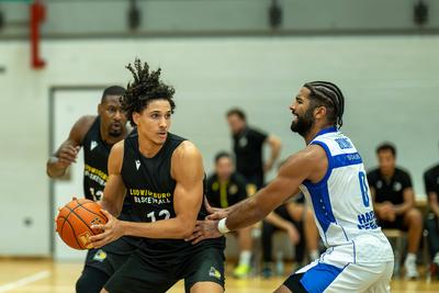 GER, MHP Riesen Ludwigsburg vs. HAKRO Merlins Crailsheim, easycredit BBL, Basketball, Bundesliga, Testspiel, Spielzeit 2025/2026, 21.08.2025-stock-foto