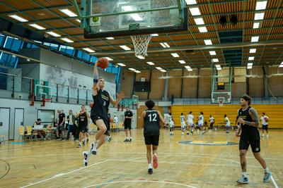 GER, MHP Riesen Ludwigsburg vs. HAKRO Merlins Crailsheim, easycredit BBL, Basketball, Bundesliga, Testspiel, Spielzeit 2025/2026, 21.08.2025-stock-foto