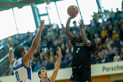 GER, MHP Riesen Ludwigsburg vs. HAKRO Merlins Crailsheim, easycredit BBL, Basketball, Bundesliga, Testspiel, Spielzeit 2025/2026, 21.08.2025-stock-foto