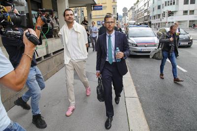 Pro?zess gegen Jimi Blue Och?senknecht in Innsbruck-stock-foto