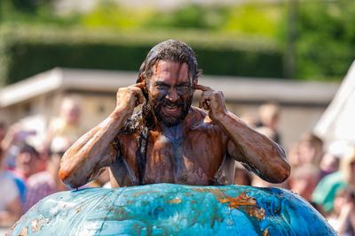 World Gravy Wrestling Championship-stock-foto