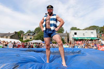 World Gravy Wrestling Championship-stock-foto