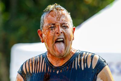 World Gravy Wrestling Championship-stock-foto