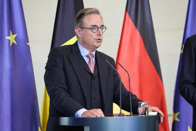 Pressekonferenz Premierminister von Belgien gemeinsam mit dem Bundeskanzler.-stock-foto