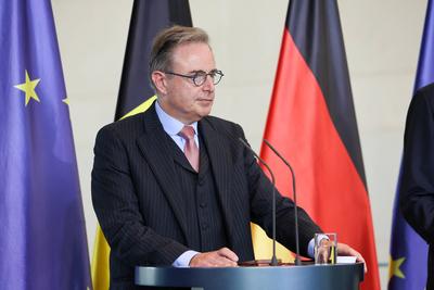 Pressekonferenz Premierminister von Belgien gemeinsam mit dem Bundeskanzler.-stock-foto