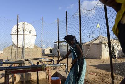 Djibouti, Obock, refugee camp Markazi for yemeni war refugees DJIBOUTI , Obock, refugee camp Markazi for yemeni war refu-stock-foto