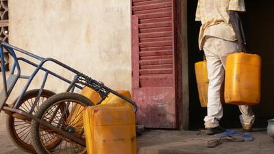 The World Water Day established by the United Nations to raise awareness to the water problems in the world. In Bamako,-stock-foto