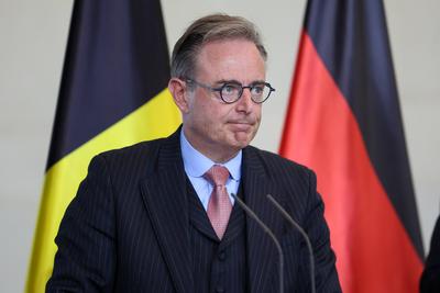 Pressekonferenz Premierminister von Belgien gemeinsam mit dem Bundeskanzler.-stock-foto