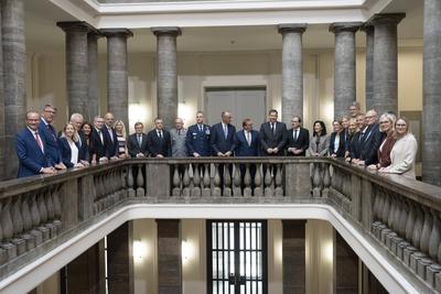 Kabinettssitzung im Bundesministerium der Verteidigung-stock-foto