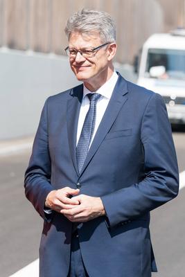 27.08.2025,Berlin,Freigabe des 16. Bauabschnitts der A100,Anschlussstelle Treptow,Patrick Schnieder ist Bundesminister f-stock-foto