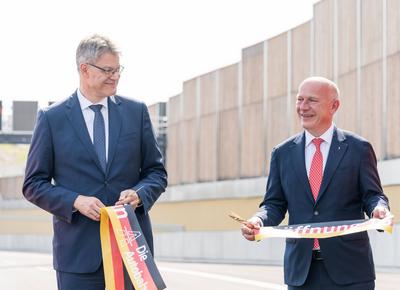 27.08.2025,Berlin,Freigabe des 16. Bauabschnitts der A100,Anschlussstelle Treptow,Patrick Schnieder ist Bundesminister f-stock-foto