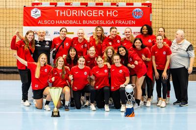 28.08.2025, GER, Handball, Frauen, Saison 2025/2026, Alsco 1.Bundesliga, Thueringer HC Saisoner?ffnung / ?ffentliches Training / Mannschaftspraesentation-stock-foto