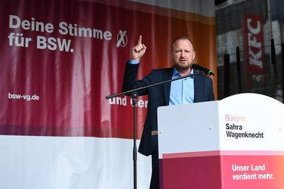 Kommunalwahlkampf BSW in NRW-stock-foto