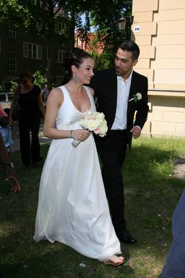 Hochzeit von Bushido (33 / Anis Mohamed Youssef Ferchichi) und seine schwangere Freundin Anna-Maria Lagerblom (30) im St-stock-foto